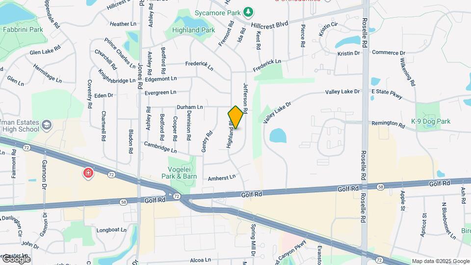 1425 Highland Blvd Map and Location Details