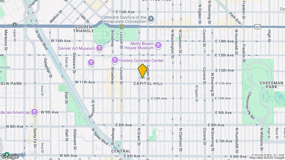 1100 N Grant St, Unit 404 Map and Location Details