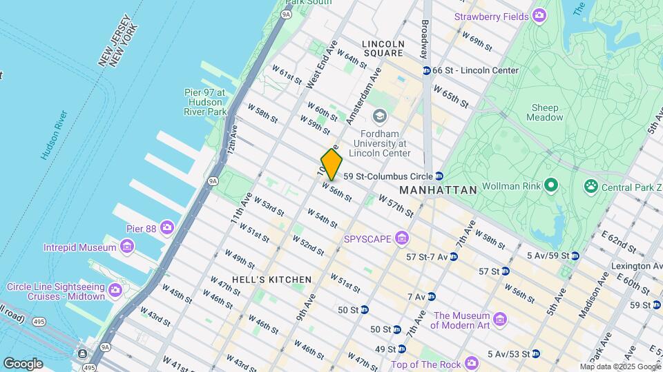 443 W 56th St Mapa y Detalles de la Ubicación