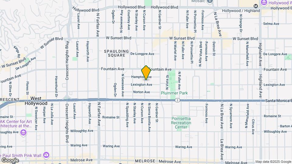 1200 N Curson Ave Mapa y Detalles de la Ubicación