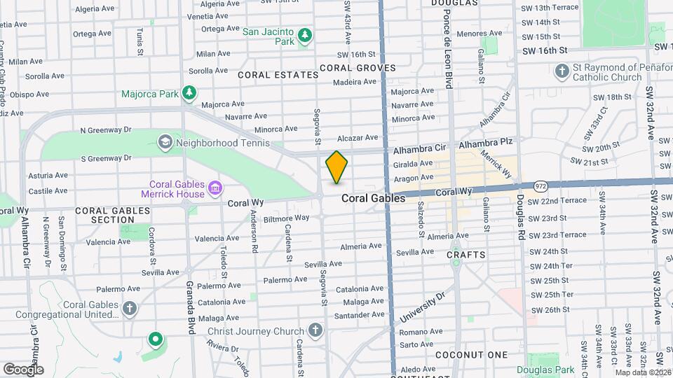 525 Coral Way, Unit 402 Map and Location Details