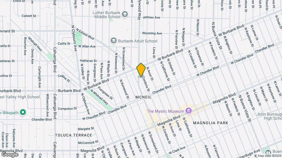 1314 N Hollywood Way Map and Location Details