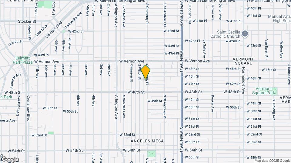 4615 S Gramercy Pl Map and Location Details