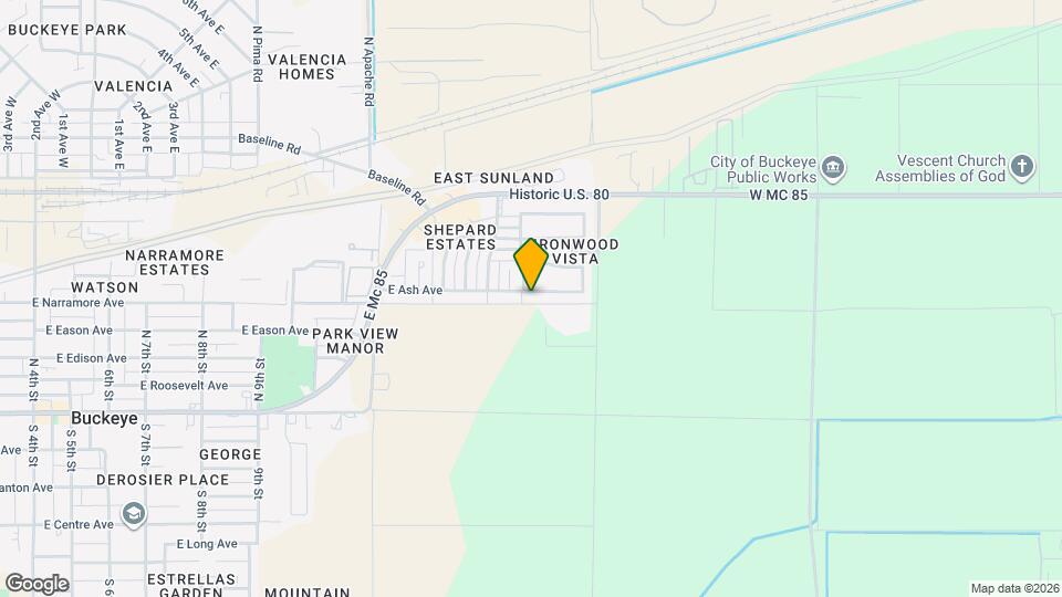 1615 E Ash Ave Mapa y Detalles de la Ubicación