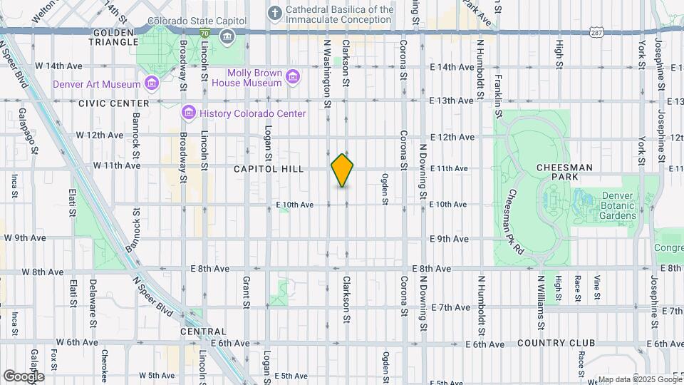 1025 N Clarkson St Mapa y Detalles de la Ubicación