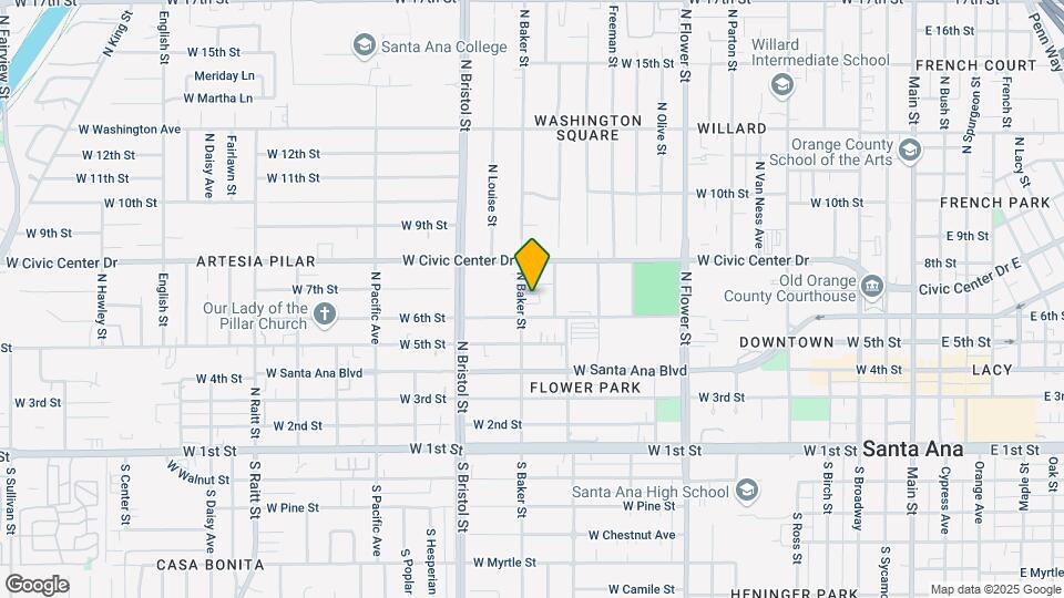 609 N Baker St Map and Location Details