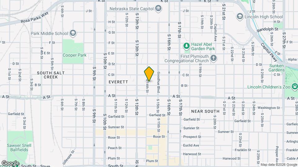 1242 S 14th St Map and Location Details