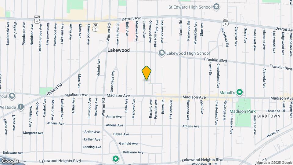 1643 Lincoln Ave Mapa y Detalles de la Ubicación