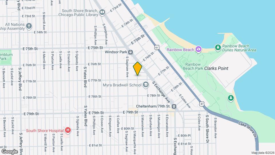 7658 S Marquette Ave Map and Location Details