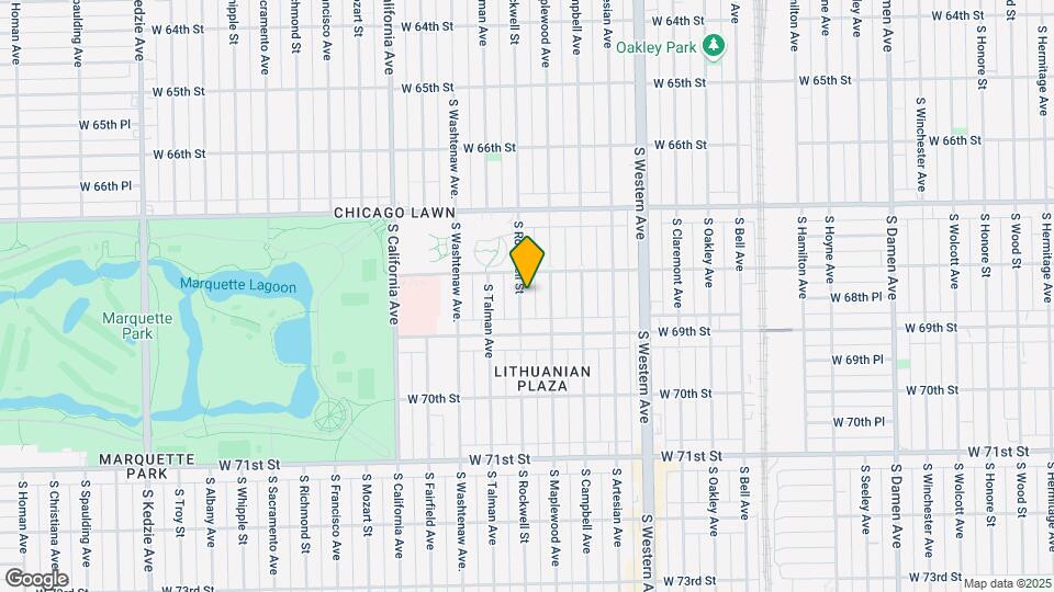 6821 S Rockwell St Map and Location Details