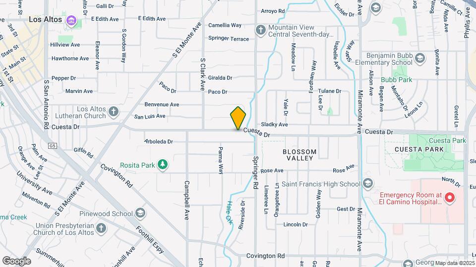 654 Cuesta Dr Map and Location Details
