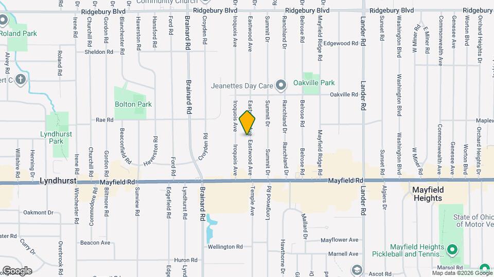 1386 Eastwood Ave Map and Location Details