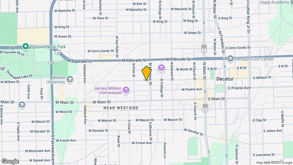 623 W William St Map and Location Details