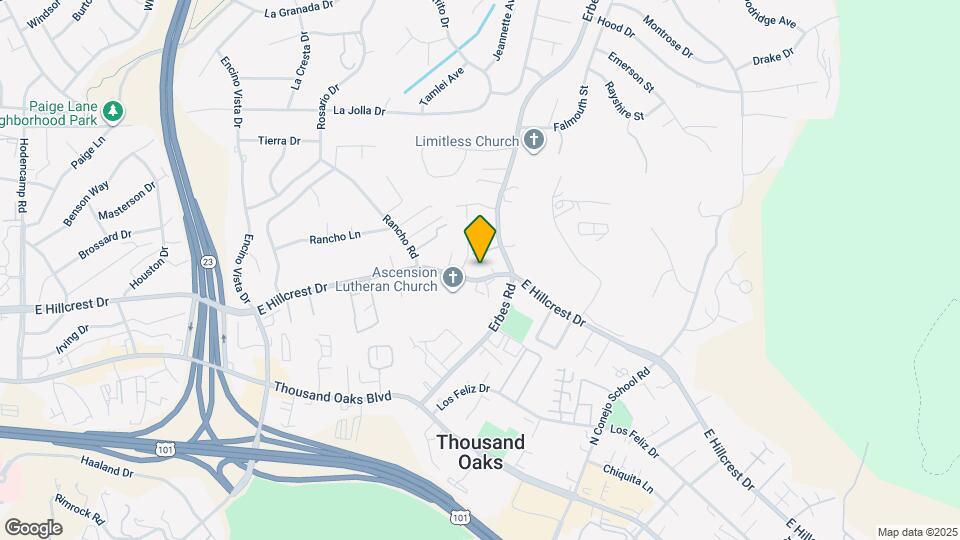 1641 E Hillcrest Dr Map and Location Details