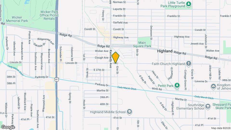 8906 Erie St Map and Location Details