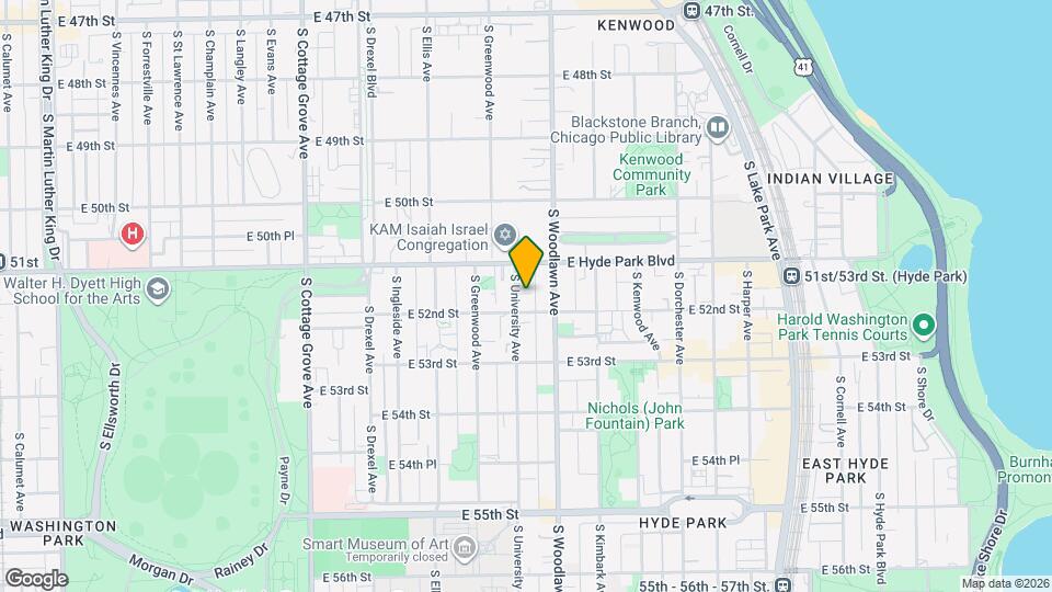 5123 S University Ave, Unit 1A Mapa y Detalles de la Ubicación