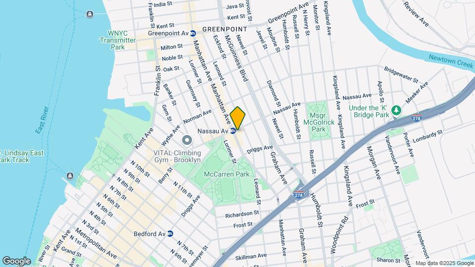 620 Manhattan Ave Mapa y Detalles de la Ubicación