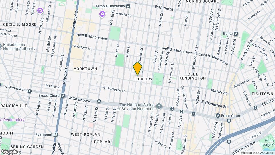 1417 N Franklin St Map and Location Details