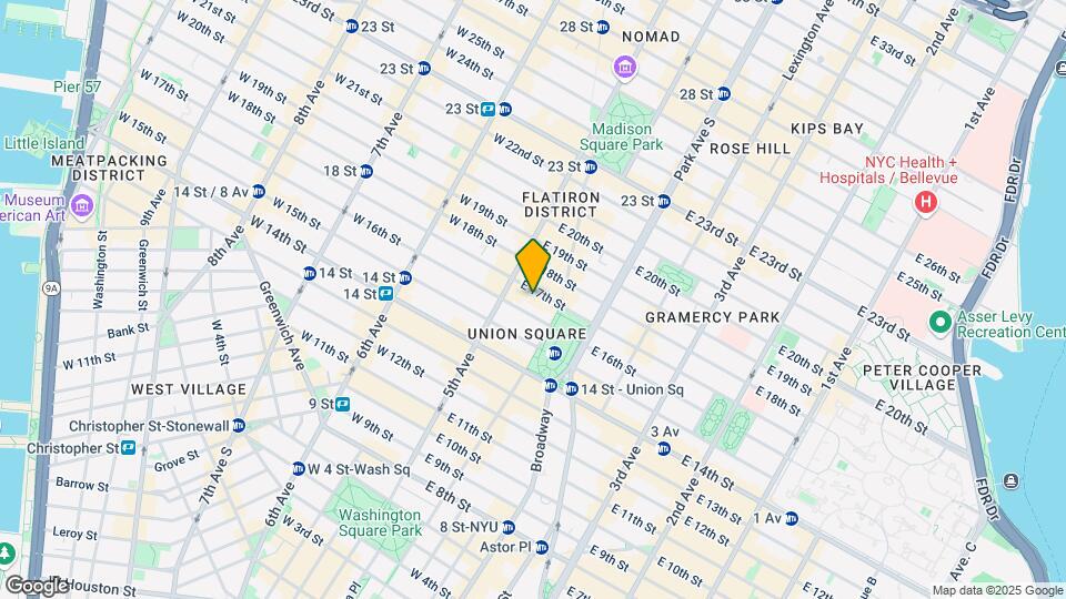 16 E 17th St Map and Location Details
