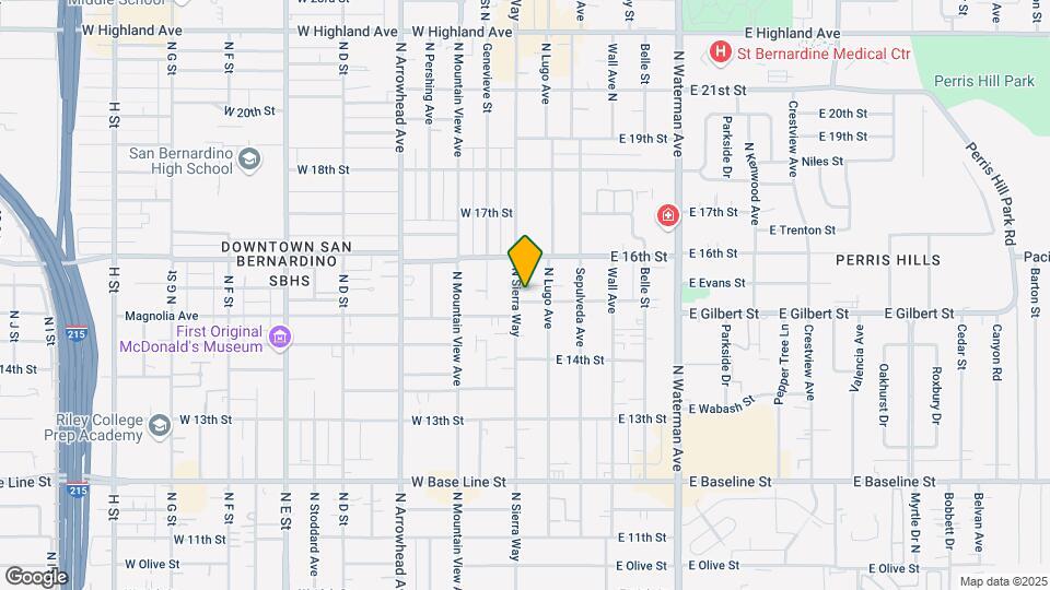 1515 N Sierra Way Map and Location Details