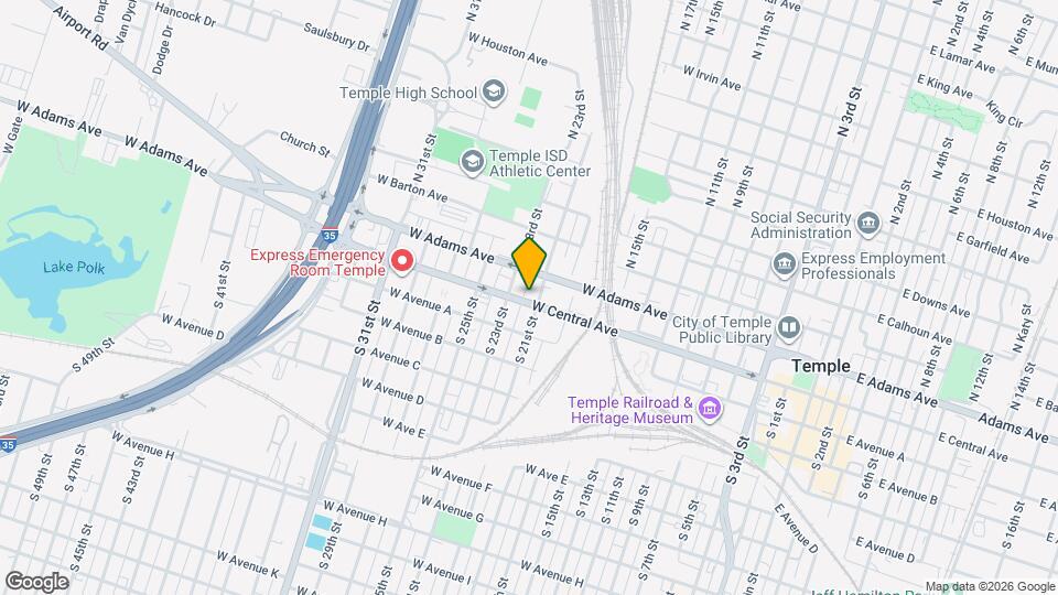 1102 W Central Ave Map and Location Details