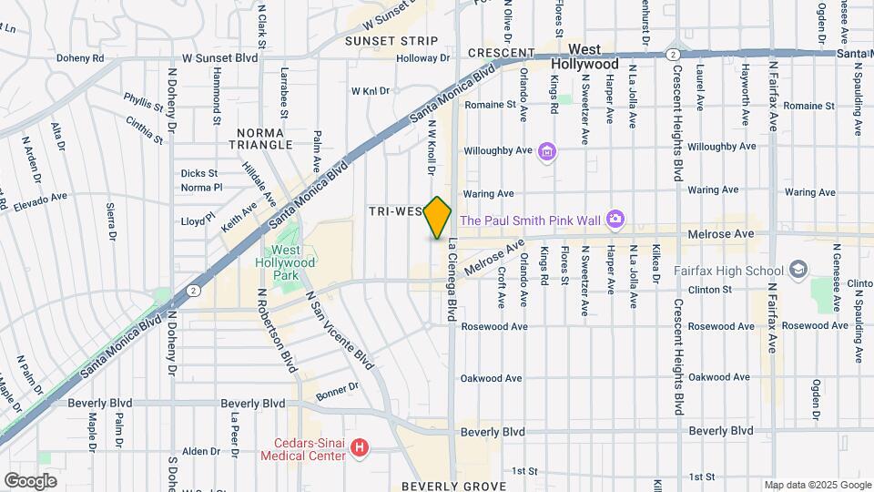642 N West Knoll Dr. Apartments Map and Location Details