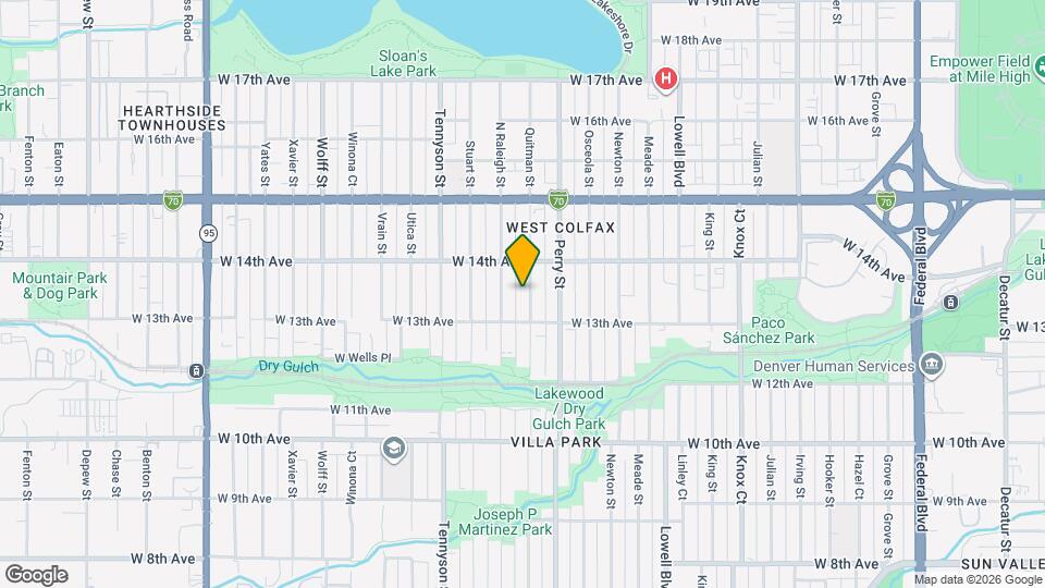 1345 Quitman St, Unit Unit B Map and Location Details