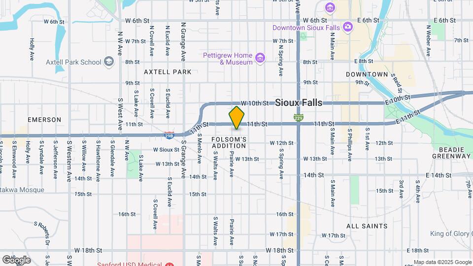 312 S Prairie Ave Map and Location Details