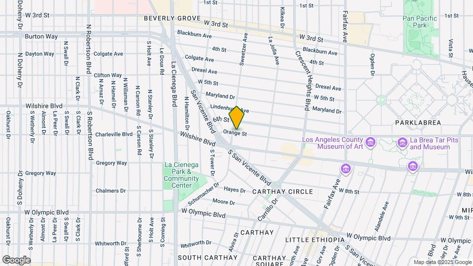 619 S Sweetzer Ave, Unit Downstairs Map and Location Details