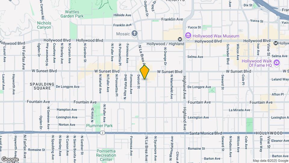 1421-1423 N La Brea Ave Mapa y Detalles de la Ubicación