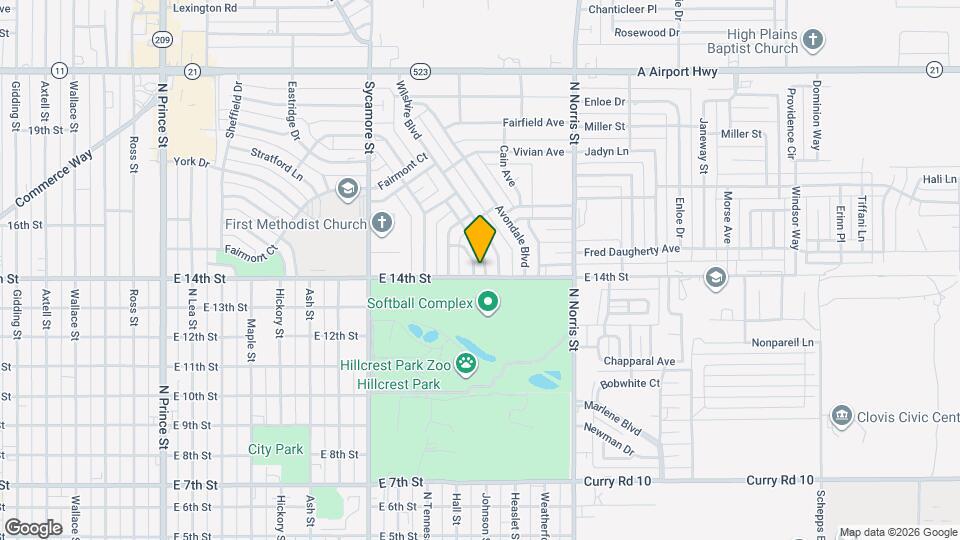 1401 Hillcrest Dr Map and Location Details