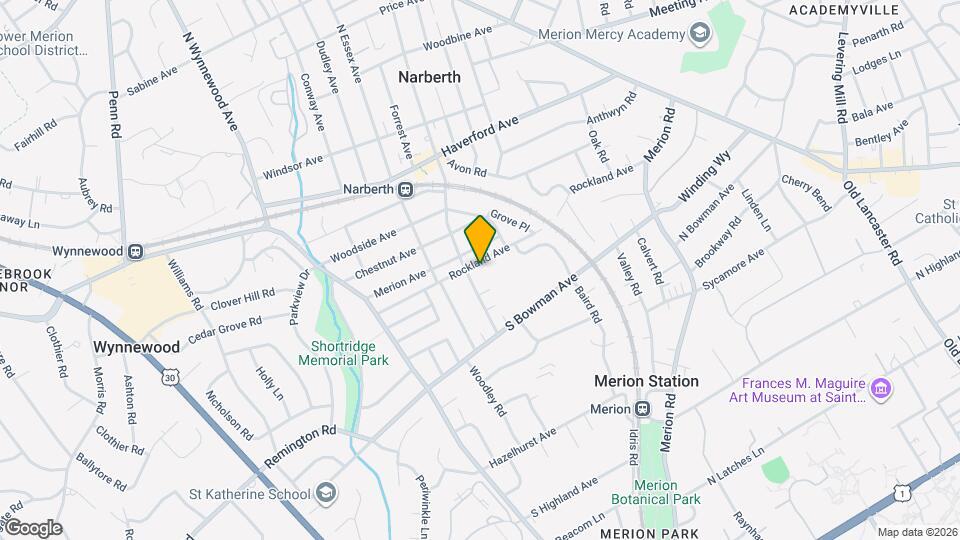 501 S Narberth Ave Mapa y Detalles de la Ubicación