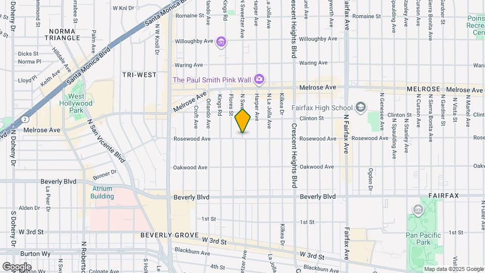 502 N Sweetzer Ave Map and Location Details