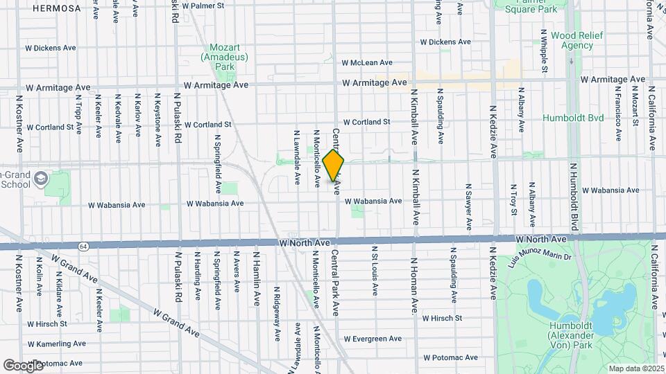 1722 N Central Park Ave, Unit 1 Map and Location Details