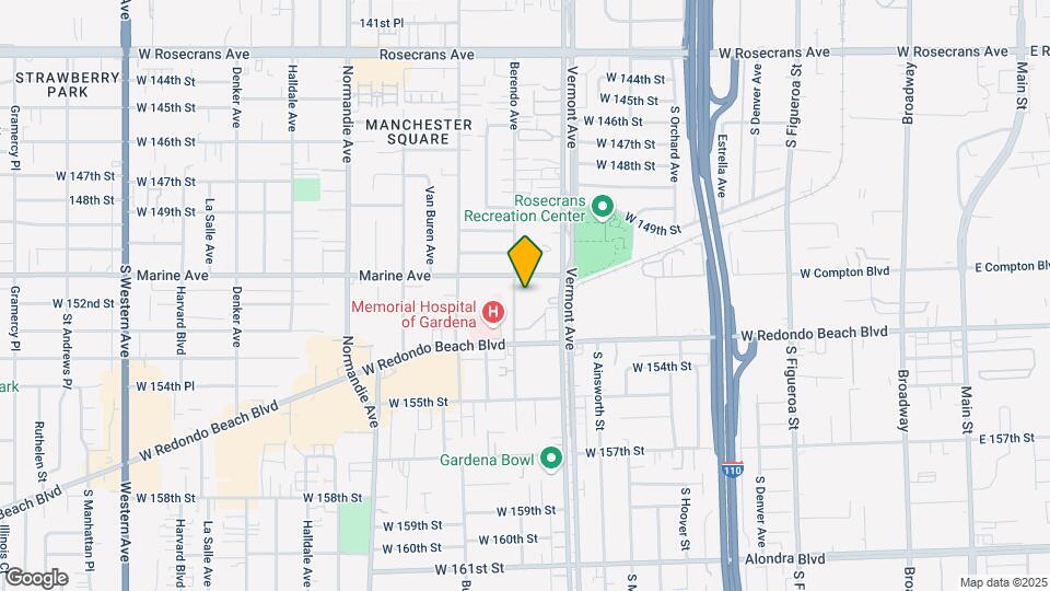 15112 S Berendo Ave Mapa y Detalles de la Ubicación