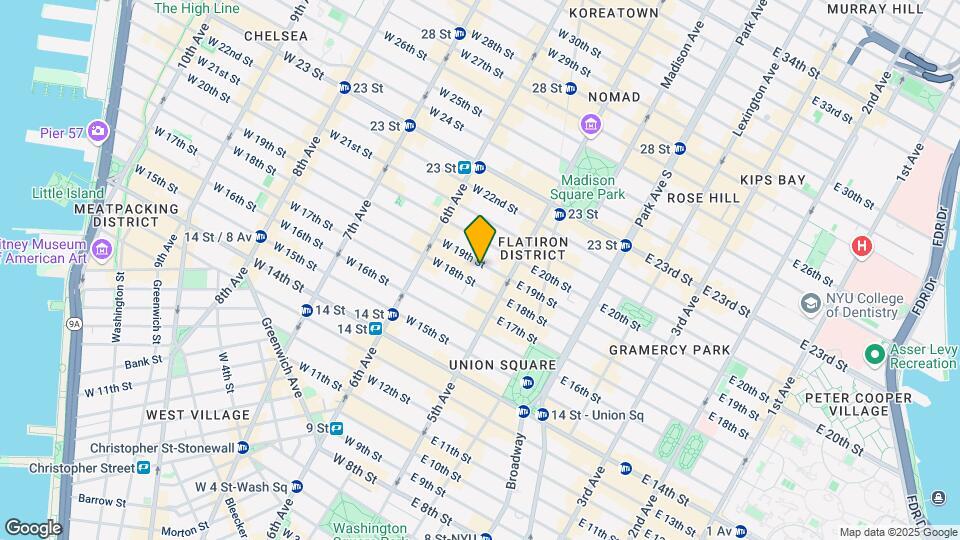 16 W 19th St Mapa y Detalles de la Ubicación