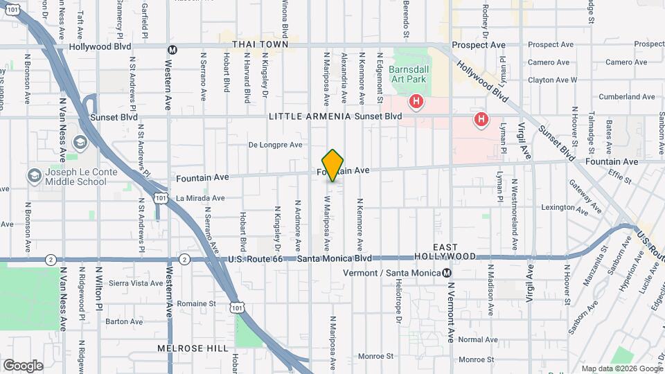 1238 N Mariposa Ave Mapa y Detalles de la Ubicación