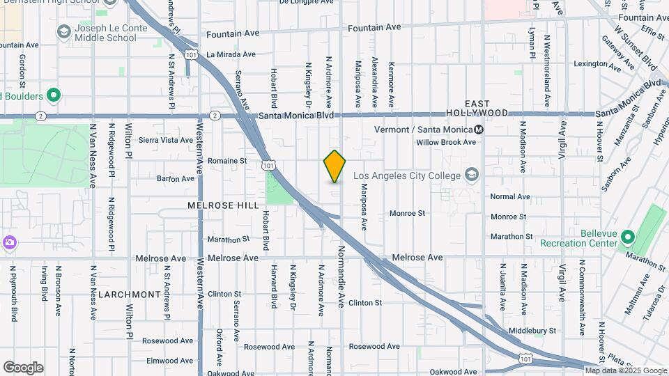 929 N Normandie Ave Map and Location Details