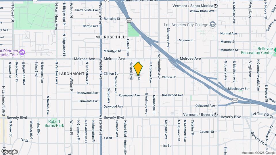 545 N Kingsley Dr Map and Location Details