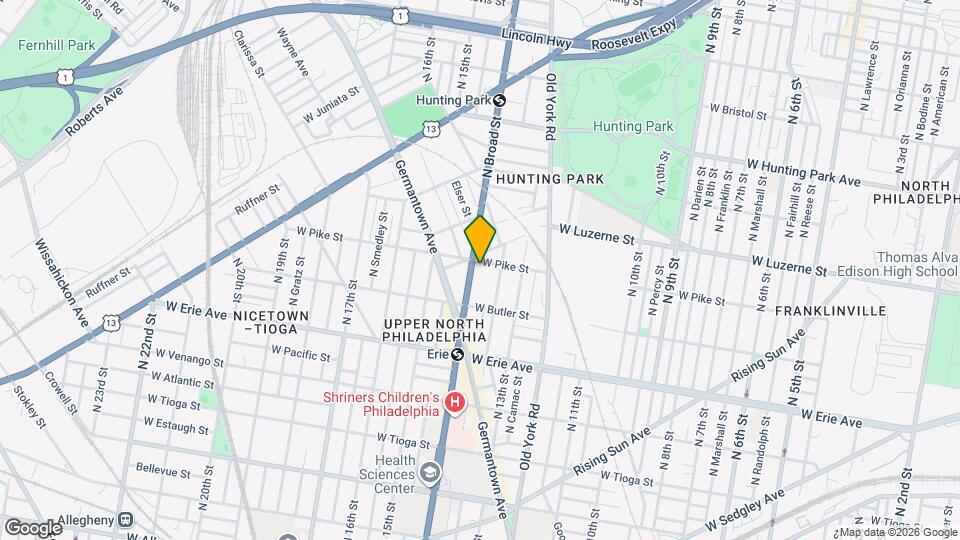 3851 N Broad St Map and Location Details