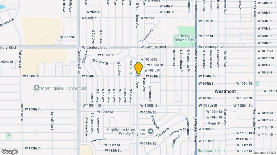 10402 S Van Ness Ave Mapa y Detalles de la Ubicación