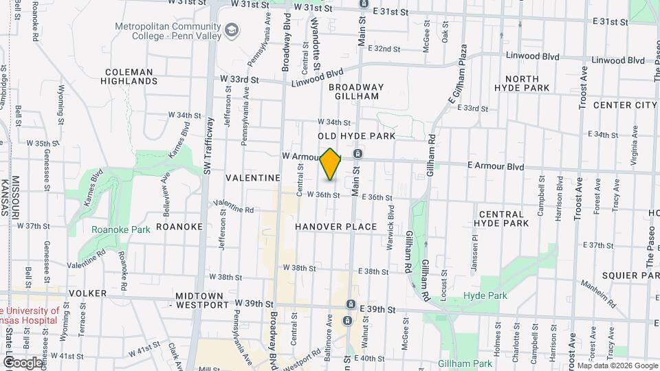 3532 Baltimore Ave, Unit 1 Map and Location Details