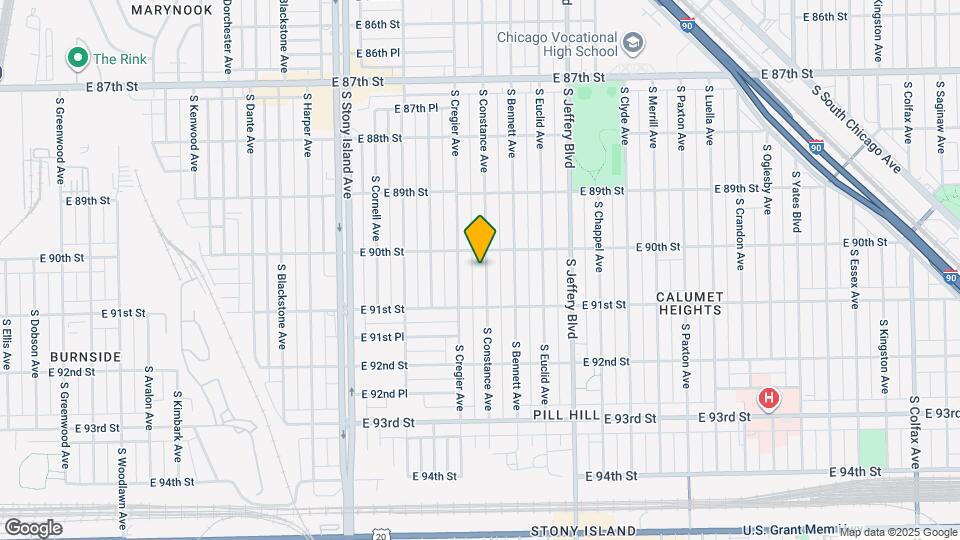9020 S Constance Ave Map and Location Details