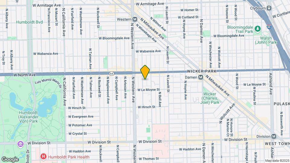 1527 N Claremont Ave Map and Location Details