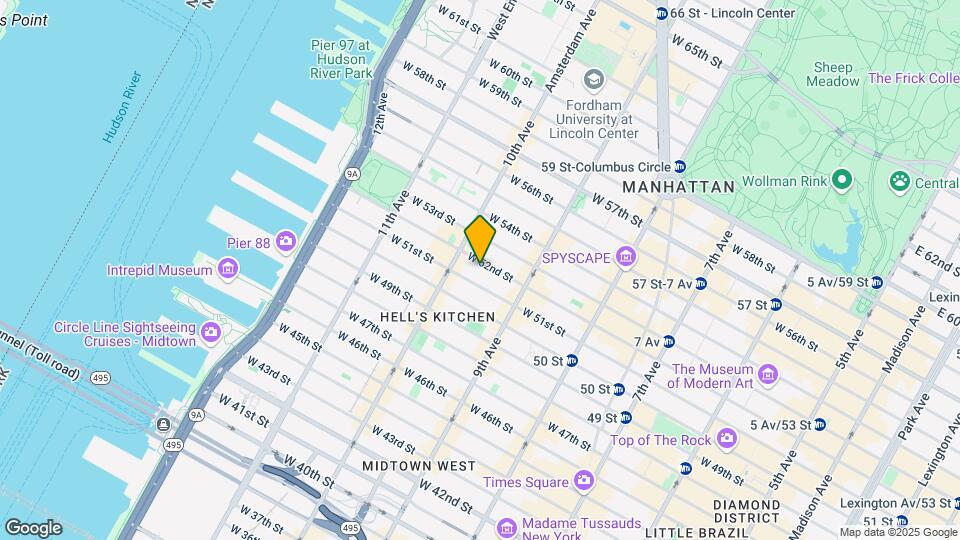 444 W 52nd St Map and Location Details