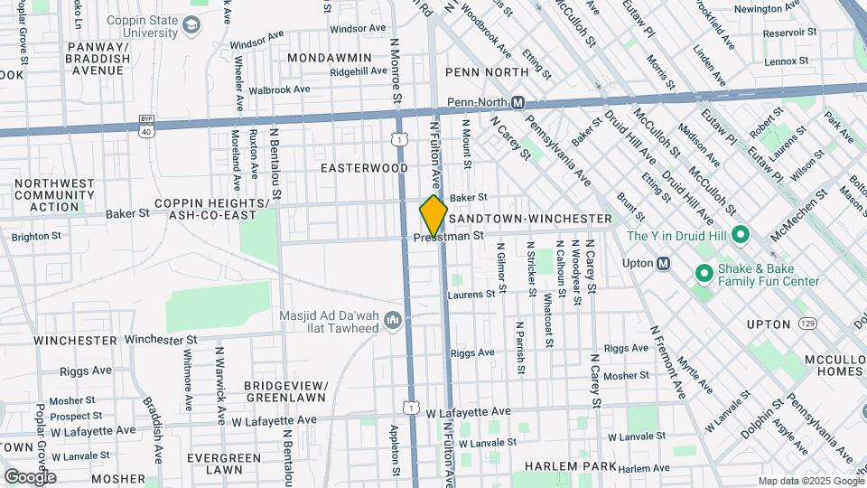 1432 N Fulton Ave Map and Location Details