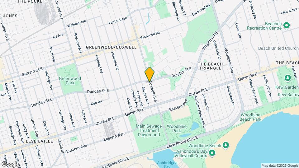 74 B Coxwell Ave Map and Location Details