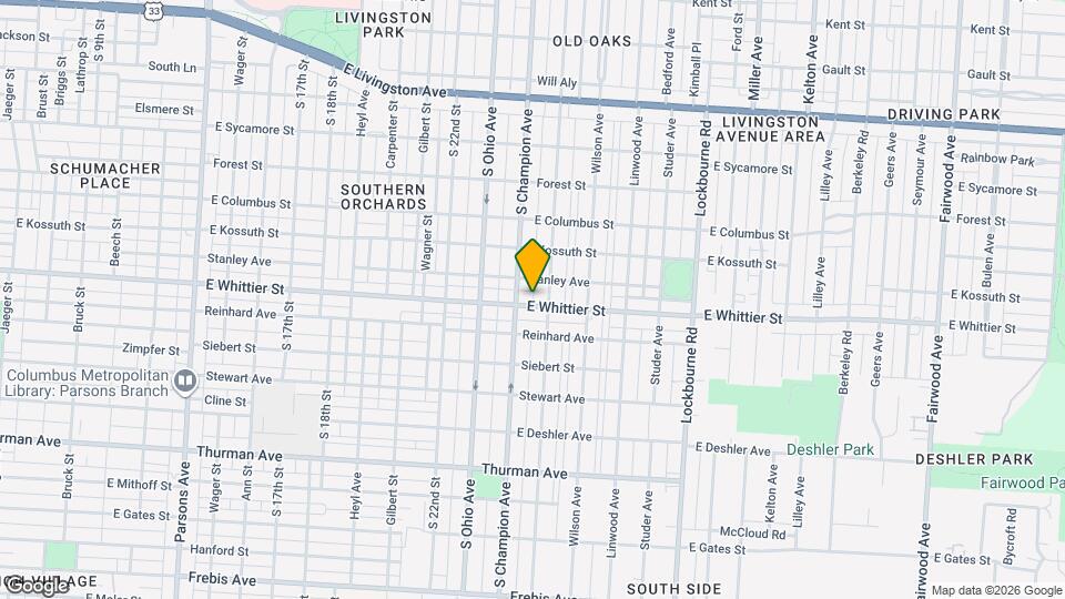 998 E Whittier St Map and Location Details