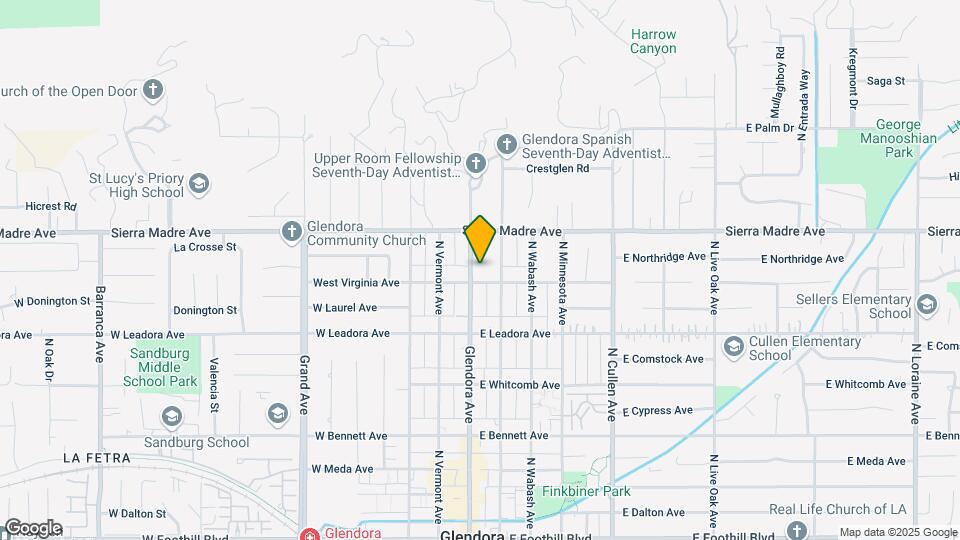 614 N Glendora Ave Map and Location Details