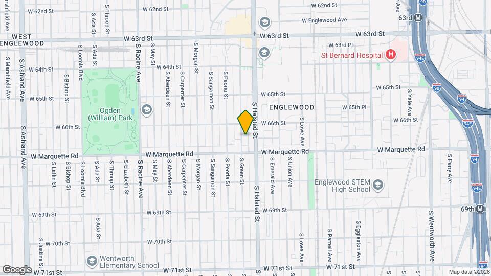 6629 S Green St, Unit 1st Floor Map and Location Details